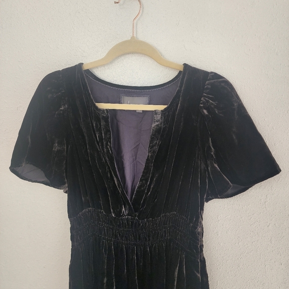 The Somerset Maxi Dress Velvet Edition Anthropologie Black Size Medium - Picture 6 of 11